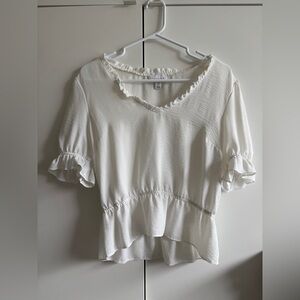 Topshop Ruffle Trim Top